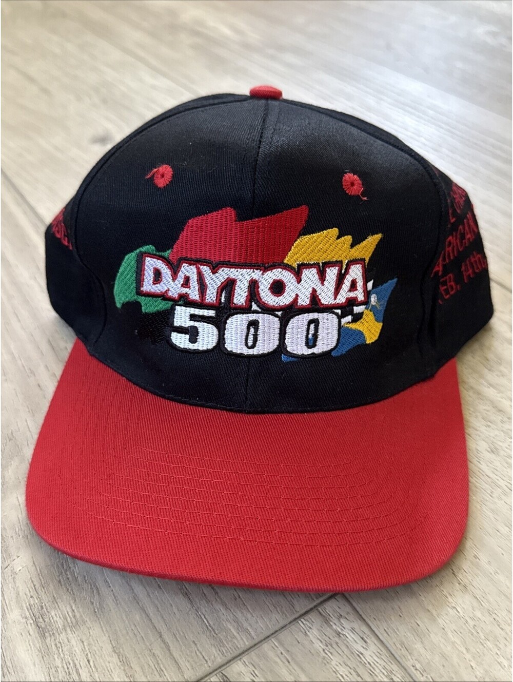 Vintage NASCAR 1999 Daytona 500 Red & Black Great American Race SnapBack Hat